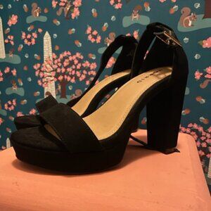 TORRID Platform Heels Open Toe Black 7WW